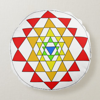 Redonda Almofada de Meditação de Multi-Cor Sri Yantra