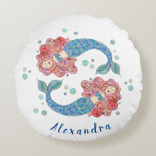Redonda Almofada de Sereia Personalizada