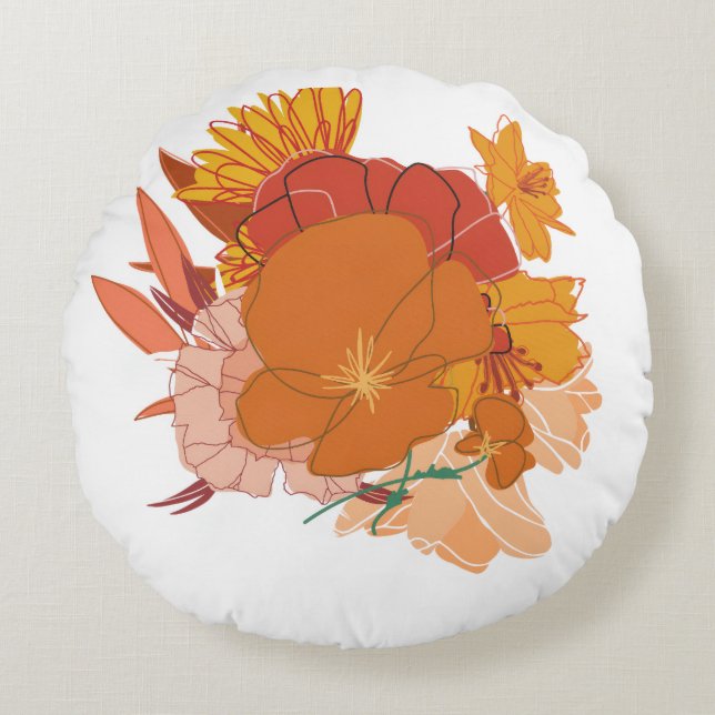 Redonda Almofada de Sofá Laranja (Frente)