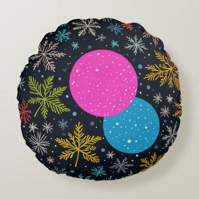 Redonda Almofada de travesseiro de Natal (Frente)