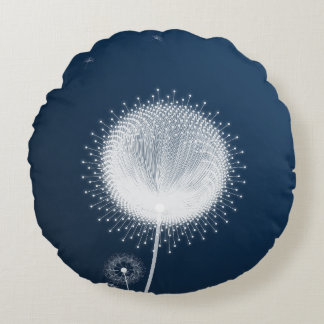 Redonda Almofada Decorativa Blue Dandelion Fluff