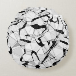 Redonda Almofada em preto e branco