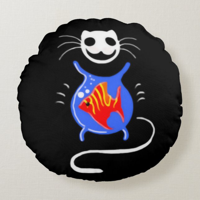 Redonda Almofada Ghost Kitty Round (Frente)