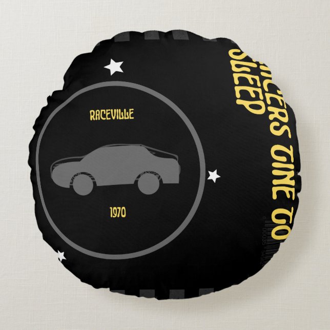 Redonda almofada para amantes de carros (Frente)