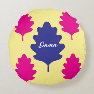 Redonda Almofada Personalizada Floral Nome Personalizado C