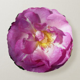 Redonda Almofada rosa rosa, escovada, Almofada de poliéste