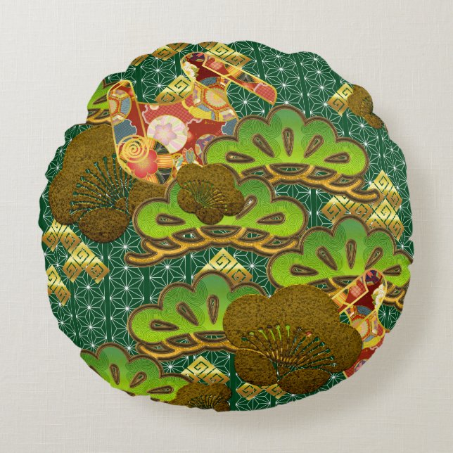Redonda Almofada Zabuton japonesa de 16" (Frente)