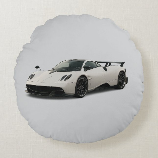 Redonda Desenho pagani branco na almofada (Frente)