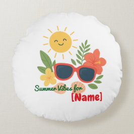 Redonda Estilo de Verão Personalizado para Nome Almofada R