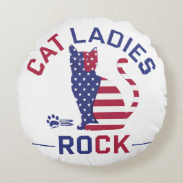 Redonda KAMALA HARRIS CAT LADIES ROCK! Almofada