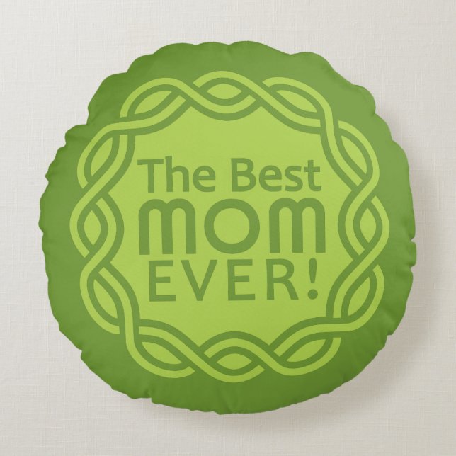 Redonda MELHOR almofada personalizada MOM (Frente)