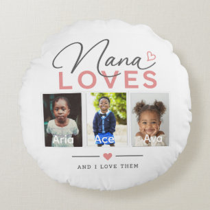 Redonda Nana Ama Almofada Personalizada Com Fotos e Nomes