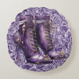 Redonda Rosa Roxa Vibrante Sreanpunk Amor Almofada de Arre