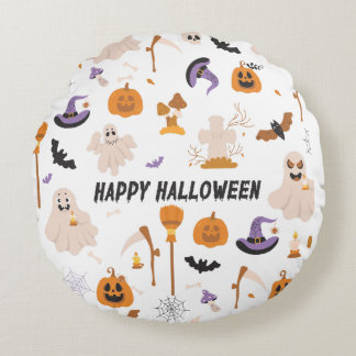 Redonda Típografia Assustadora de Halloween Almofada Redon