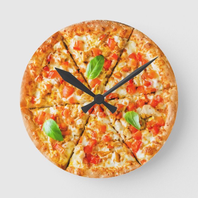 Redondo ピ ザ 壁 掛 時 け do relógio 計 pizza Wall (Frente)
