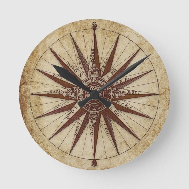 Redondo Antiguamente relógio design branco e preto (Frente)