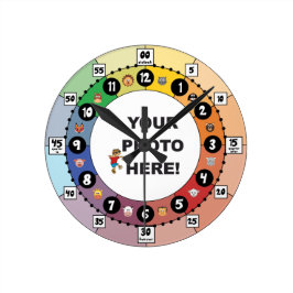 Redondo Aprender a Informar Relógio de Tempo (Pequeno, com