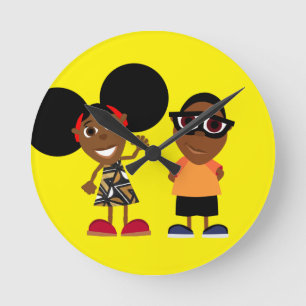 Redondo Bino e Fino Relógio Amarelo