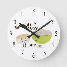 Redondo Biscoito e Gravy BFF - Relógio Engraçado