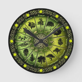Redondo Calendário de Árvore Druid e relógio de Ogham