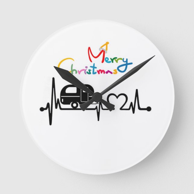 REDONDO "CAMPER REALMENTE FELIZ" RELÓGIO DE NATAL (Frente)