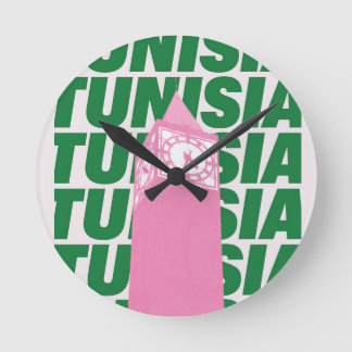 Redondo Cartaz de Relógio Retro da Tunísia | Viagem Inspir