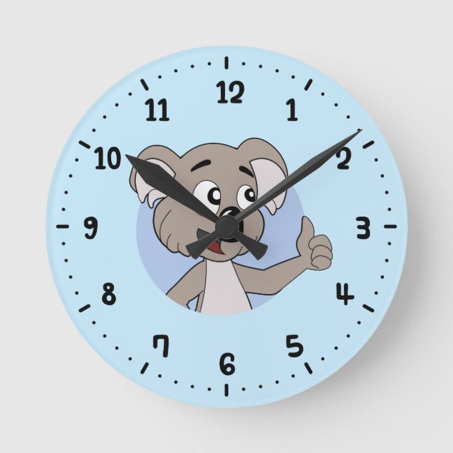 Redondo Cartografia de ursos Koala, relógio (Frente)