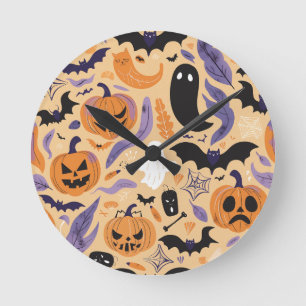 Redondo Coleção de Halloween - Spook Up - Relógio de Pared