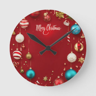 Redondo Contagem regressiva para o Natal: Relógio de Pared