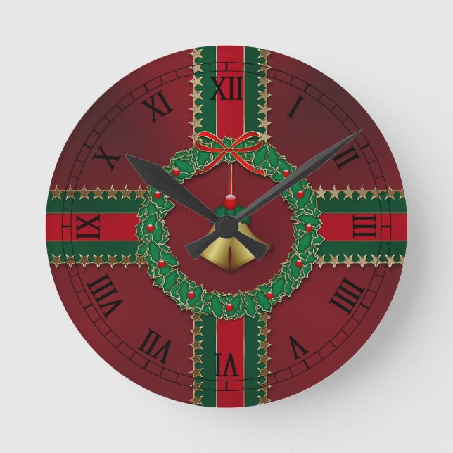 Redondo Estrelas e Stripes Relógio (Frente)