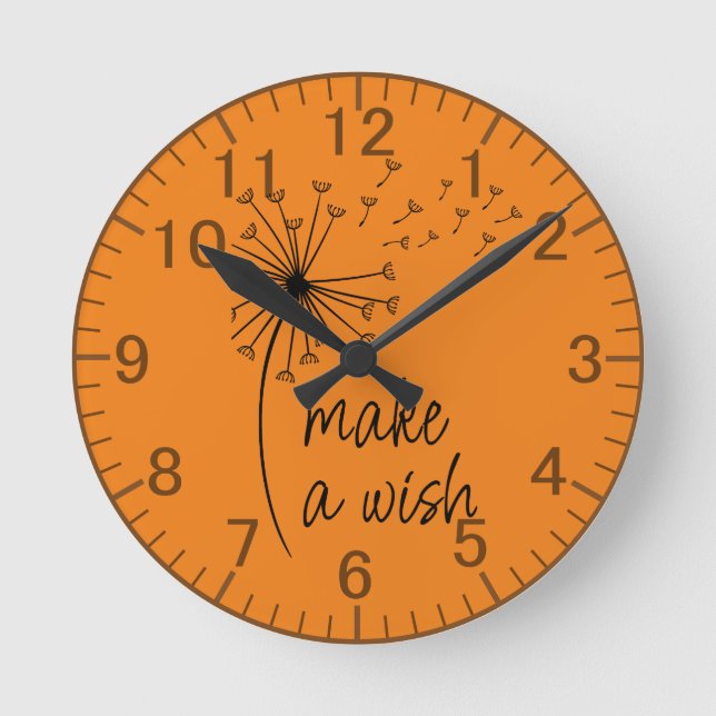 Redondo Faça um Relógio de Dandelion Wish. (Frente)