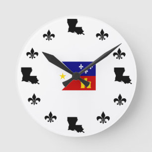Redondo Fleur De Lis Louisiana - Relógio de Sinalizador C