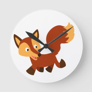 Redondo Fox Wall Clock - Relógio de Cartoon Feliz