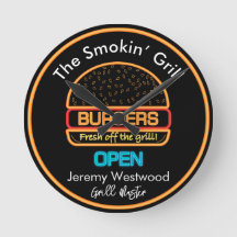 Grelha do Quintal Mestre Burgers Sinal Relógio de 