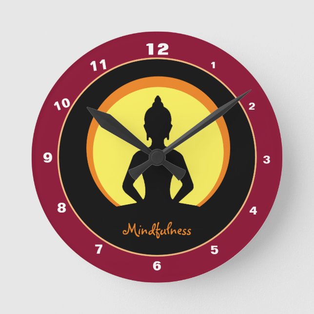 Redondo Habilidade e Meditação de Design de Relógio Buddha (Frente)
