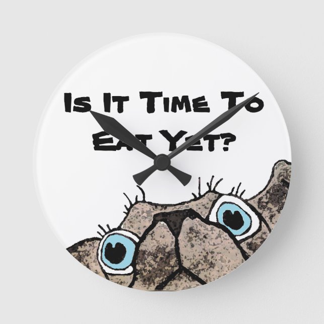 Redondo Já É Hora De Comer? Relógio de Cães (Frente)