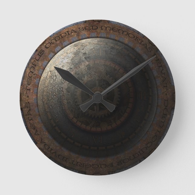 Redondo Lâmpada Steampunk Hora do Relógio Metálico (Frente)