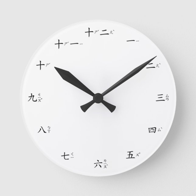 Redondo Números chineses com relógio de Zhuyin Fuhao de Ta (Frente)