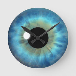 Redondo Olho Azul Iris Eyeball Médio Personalizado Relógio