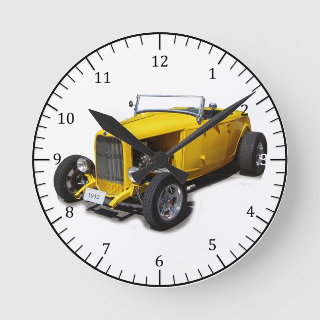 Redondo relógio amarelo da torre de 1932 (Frente)