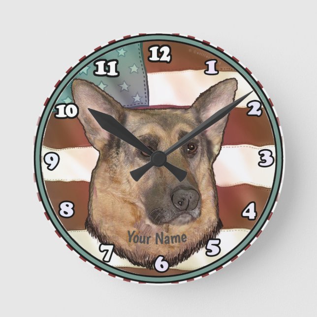 Redondo Relógio Belgian Malinois (Frente)