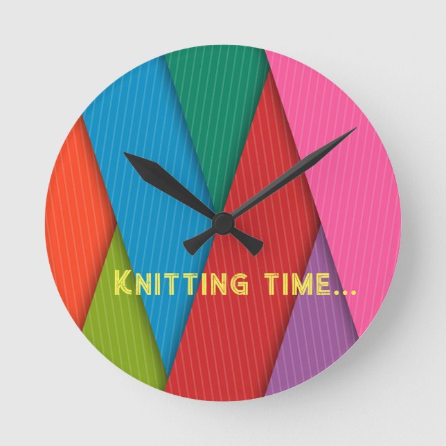 Redondo Relógio Colorido de Padrão (Frente)