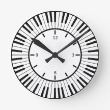Relógio com Design de Chaves de Piano