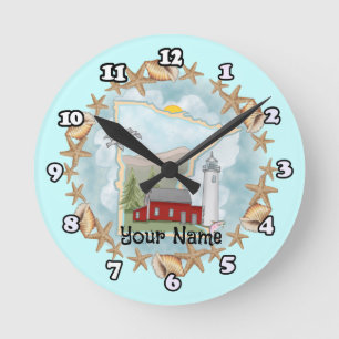 Redondo Relógio da casa de luz das conchas de Minnesota