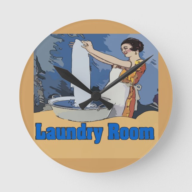 Redondo Relógio da sala de lavanderia (Frente)