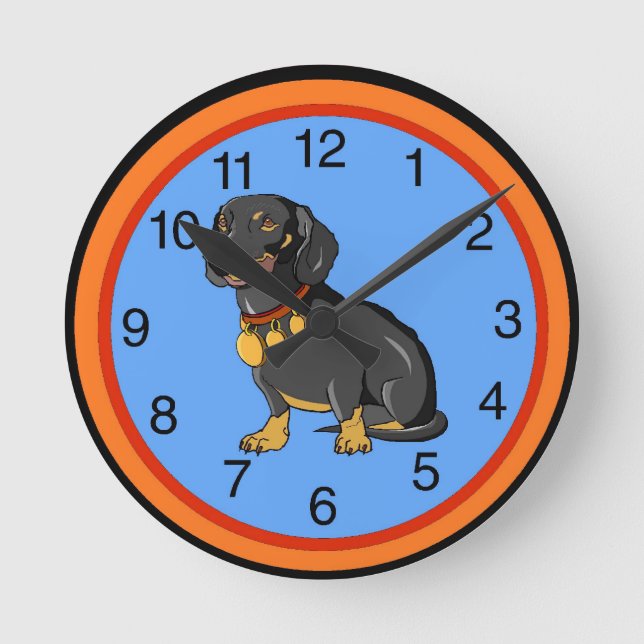 Redondo Relógio Dachshund (Frente)