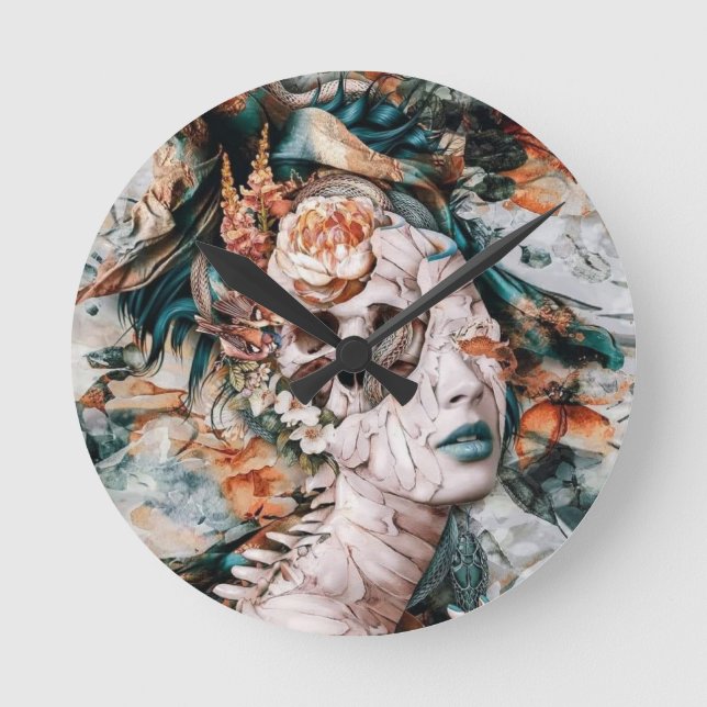 Redondo relógio de abstrato Art (Frente)