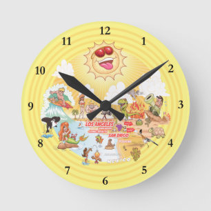 Redondo Relógio de acrílico do sul da Califórnia