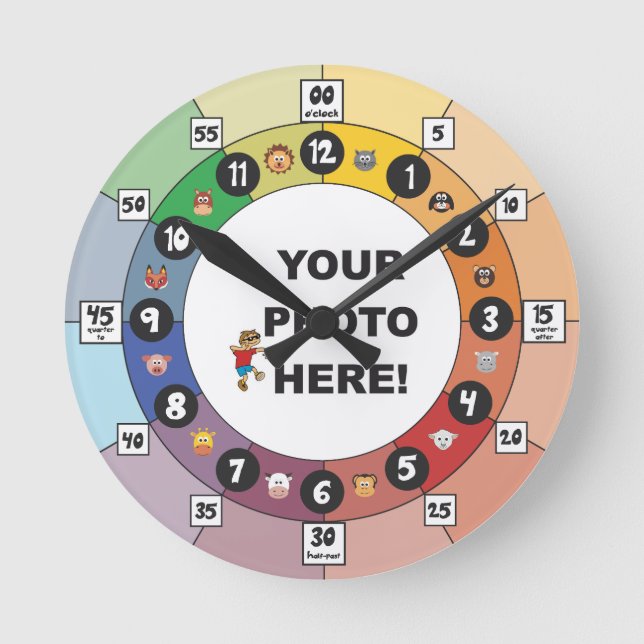 Redondo Relógio de Aprendizagem para Crianças Jovens (Frente)