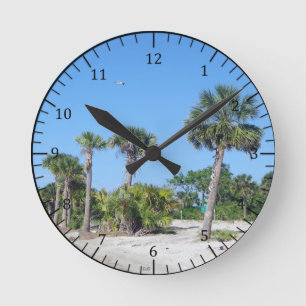 Redondo Relógio de Árvore Palm